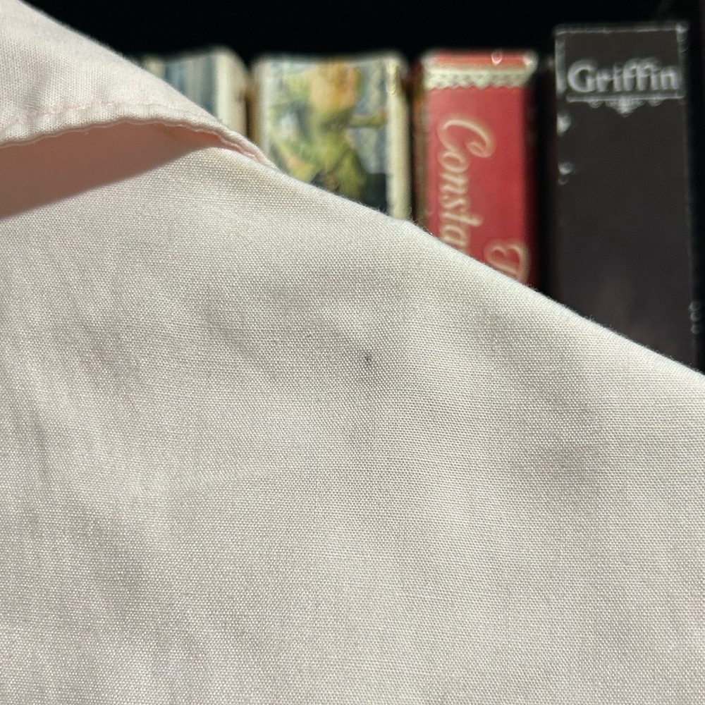 Pink Vintage A-Line Tea Length Collared Button Up Dress with Gray Ribbon Belt - Picture 5 of 8